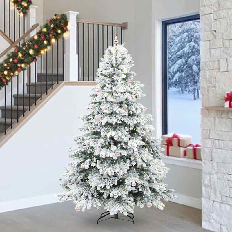 vidaXL Mű karácsonyfa 300 LED-del állvánnyal Zöld 240 cm PE és PVC