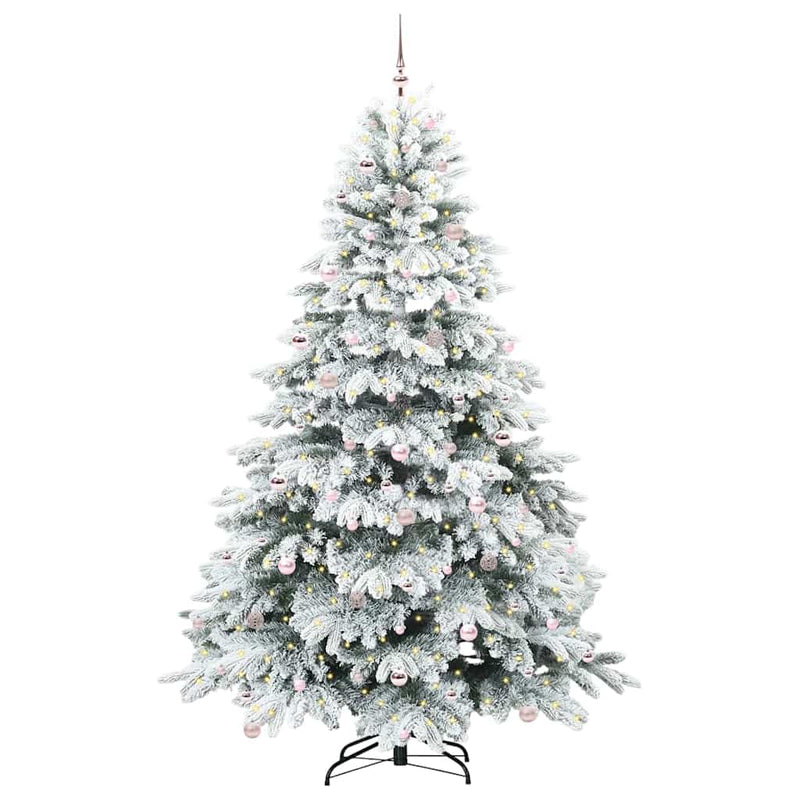vidaXL Mű karácsonyfa 300 LED-del állvánnyal Zöld 240 cm PE és PVC