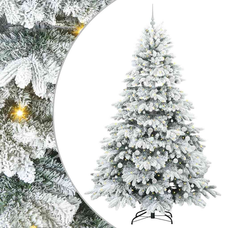 vidaXL Mű karácsonyfa 300 LED-del állvánnyal Zöld 240 cm PE és PVC