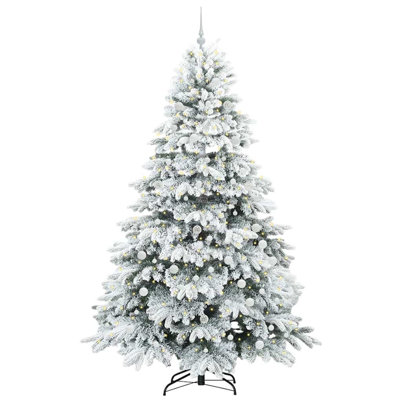vidaXL Mű karácsonyfa 300 LED-del állvánnyal Zöld 240 cm PE és PVC