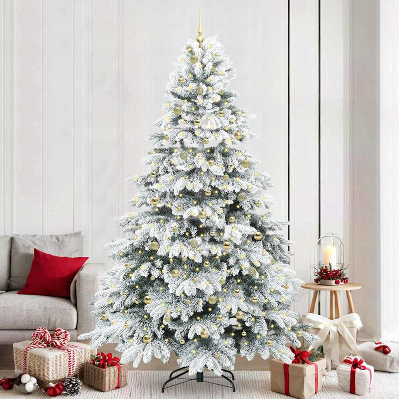 vidaXL Mű karácsonyfa 300 LED-del állvánnyal Zöld 240 cm PE és PVC