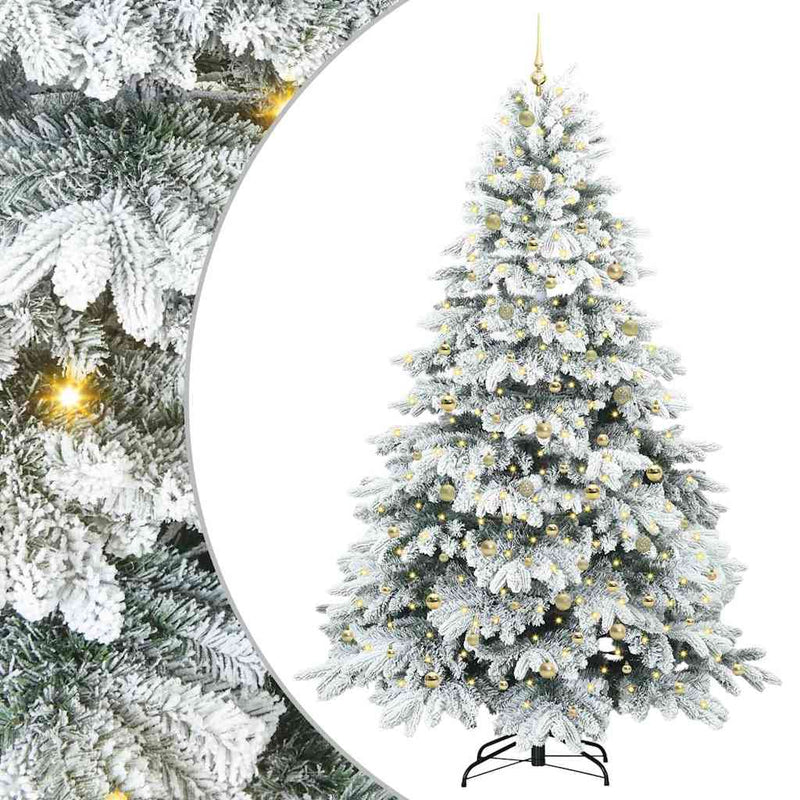 vidaXL Mű karácsonyfa 300 LED-del állvánnyal Zöld 240 cm PE és PVC