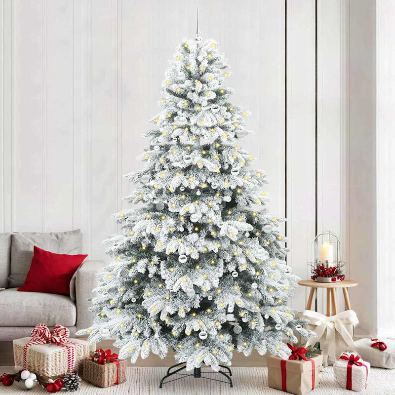 vidaXL Mű karácsonyfa 300 LED-del állvánnyal Zöld 240 cm PE és PVC
