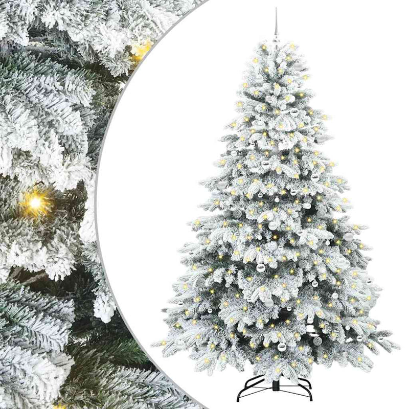 vidaXL Mű karácsonyfa 300 LED-del állvánnyal Zöld 240 cm PE és PVC