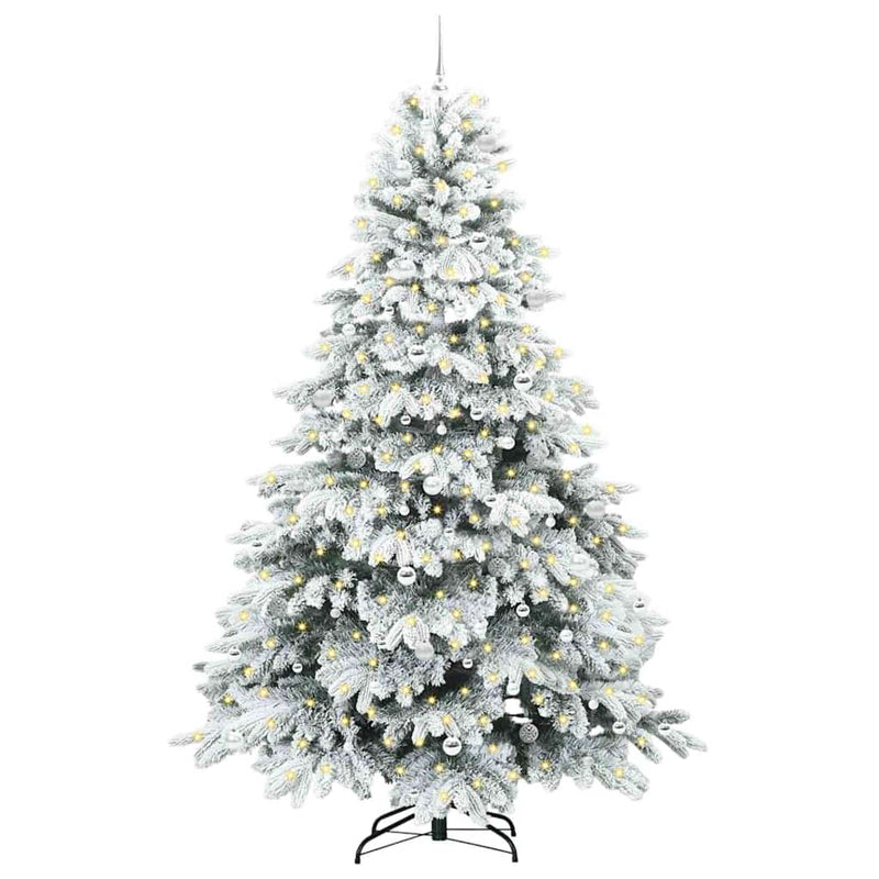 vidaXL Mű karácsonyfa 300 LED-del állvánnyal Zöld 240 cm PE és PVC