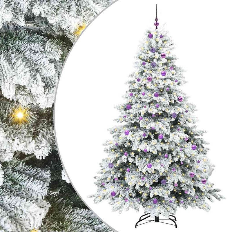 vidaXL Mű karácsonyfa 300 LED-del állvánnyal Zöld 240 cm PE és PVC