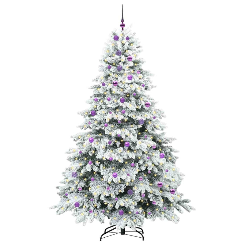 vidaXL Mű karácsonyfa 300 LED-del állvánnyal Zöld 240 cm PE és PVC