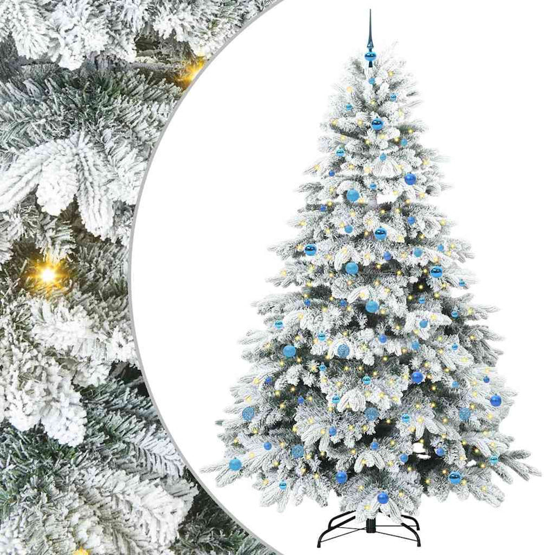 vidaXL Mű karácsonyfa 300 LED-del állvánnyal Zöld 240 cm PE és PVC