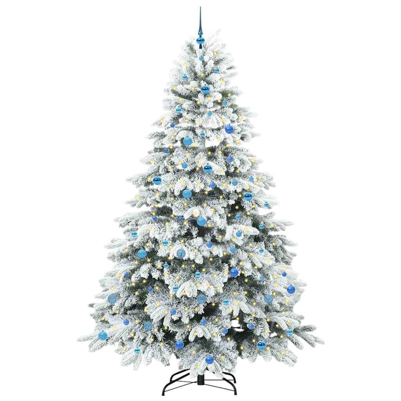 vidaXL Mű karácsonyfa 300 LED-del állvánnyal Zöld 240 cm PE és PVC