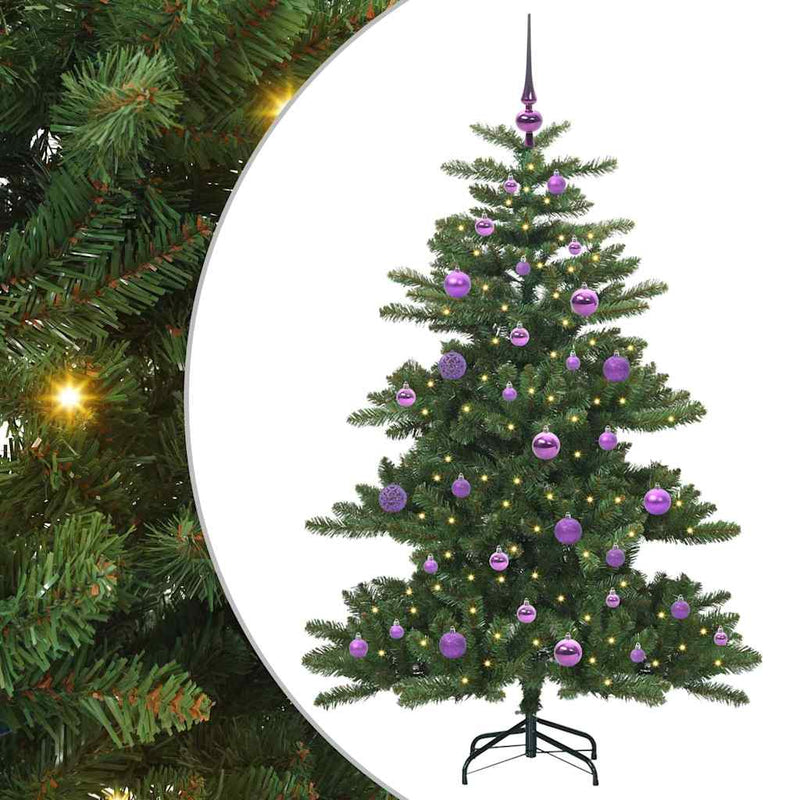 vidaXL Műanyag Hajtogatós Karácsonyfa 150 LED-del 150 cm PVC