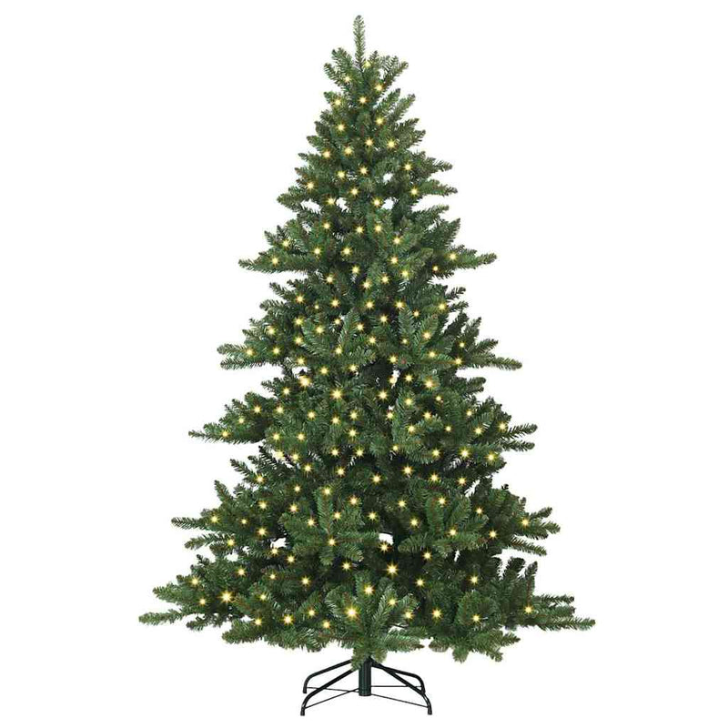 vidaXL Műanyag Hajtogatós Karácsonyfa 300 LED-del 180 cm PVC