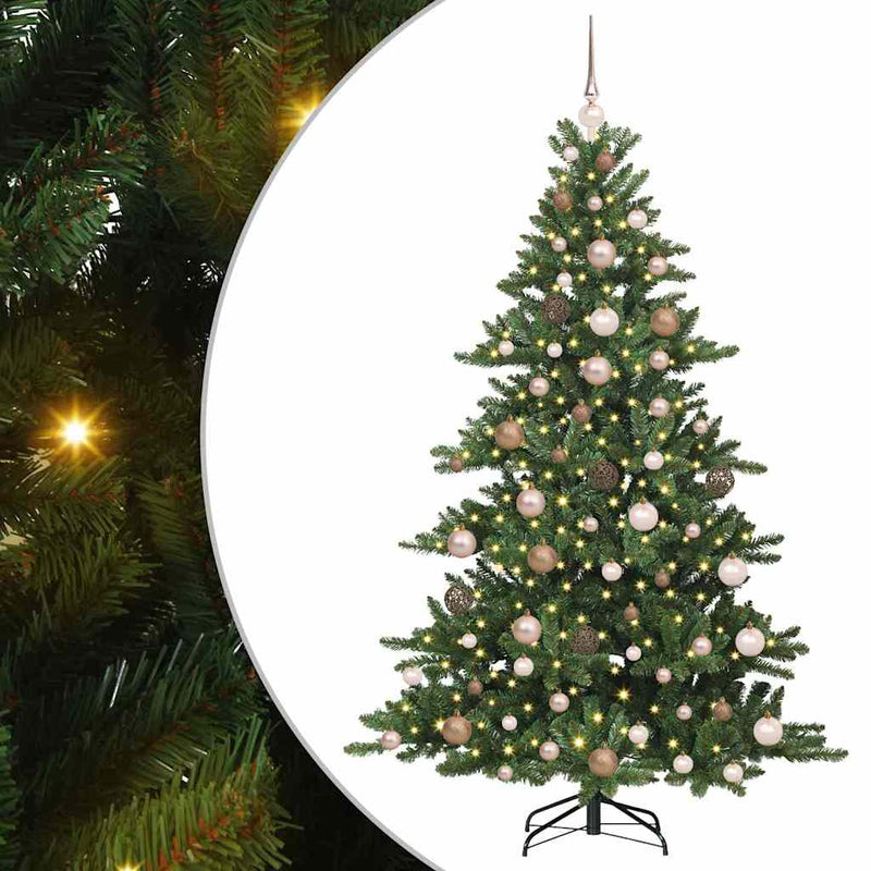 vidaXL Műanyag Hajtogatós Karácsonyfa 300 LED-del 180 cm PVC