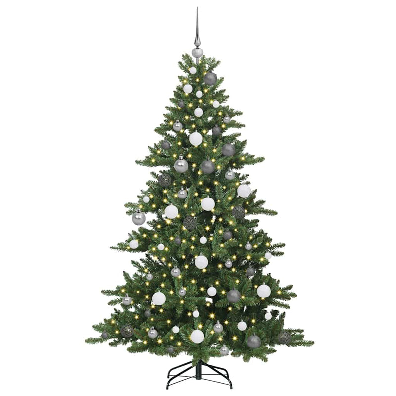 vidaXL Műanyag Hajtogatós Karácsonyfa 300 LED-del 180 cm PVC