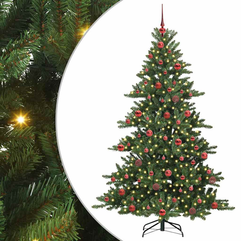 vidaXL Műanyag Hajtogatós Karácsonyfa 300 LED-del 180 cm PVC