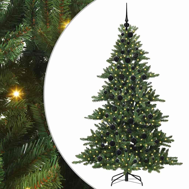 vidaXL Műanyag Hajtogatós Karácsonyfa 300 LED-del 180 cm PVC