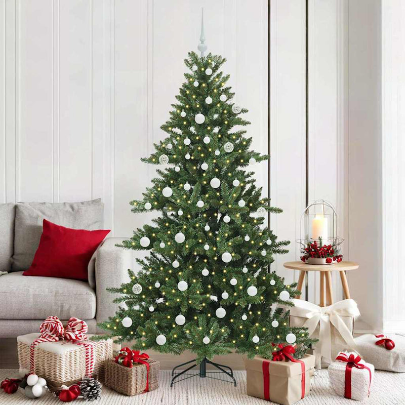 vidaXL Műanyag Hajtogatós Karácsonyfa 300 LED-del 180 cm PVC