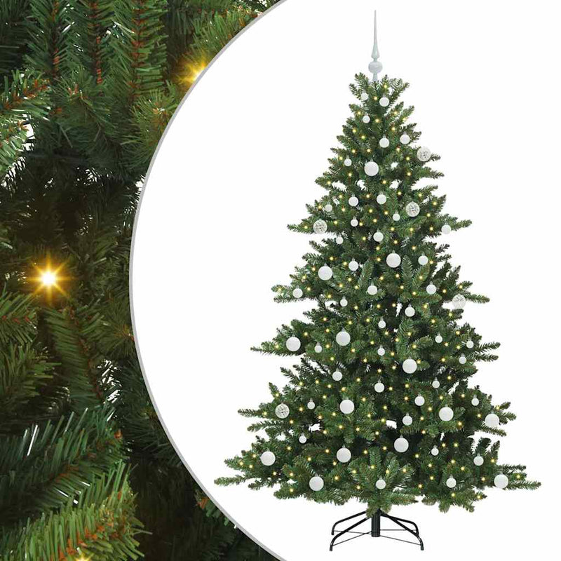 vidaXL Műanyag Hajtogatós Karácsonyfa 300 LED-del 180 cm PVC