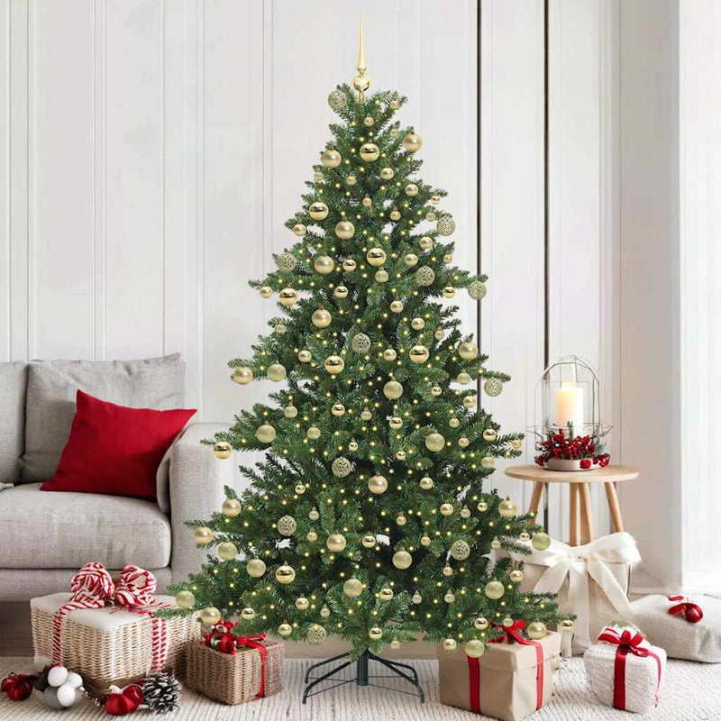 vidaXL Műanyag Hajtogatós Karácsonyfa 300 LED-del 180 cm PVC