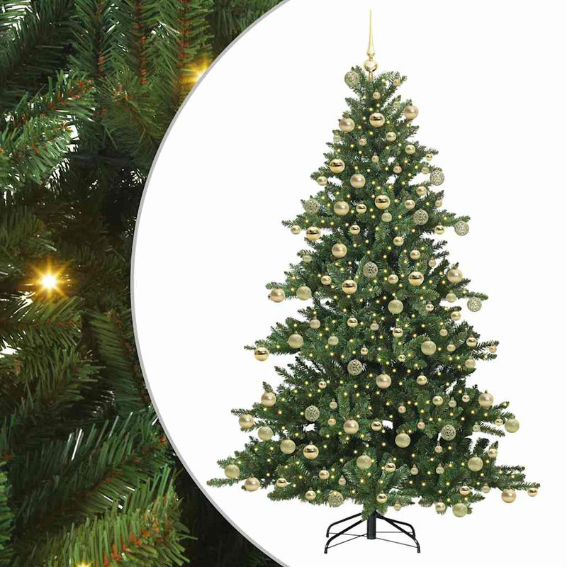 vidaXL Műanyag Hajtogatós Karácsonyfa 300 LED-del 180 cm PVC