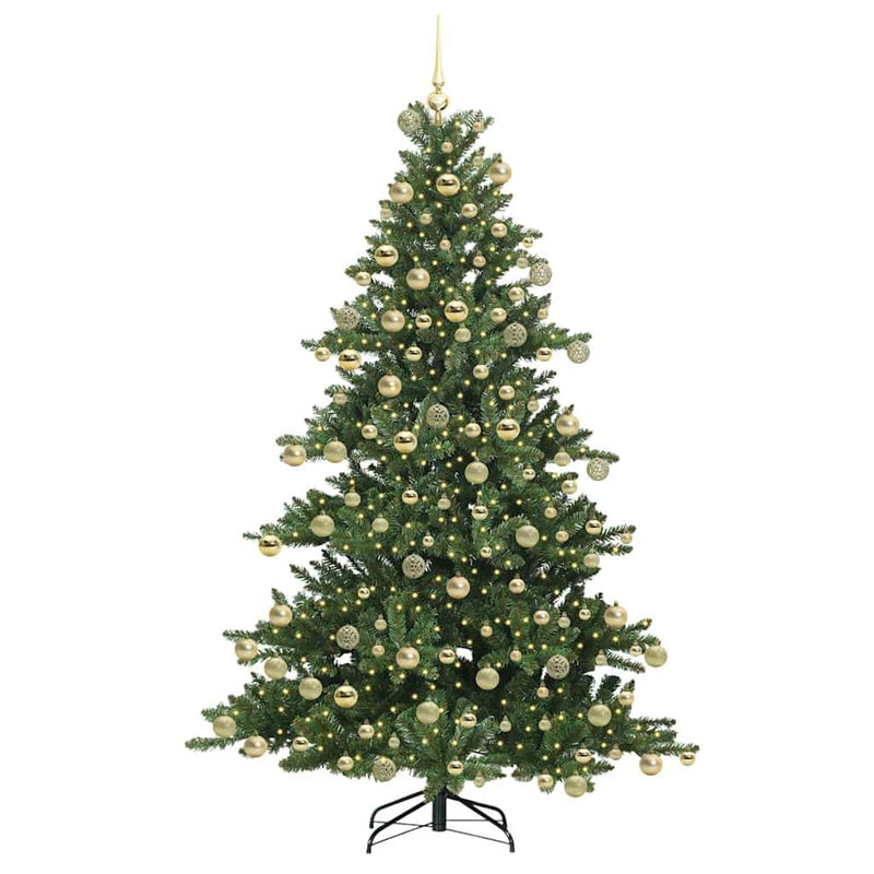 vidaXL Műanyag Hajtogatós Karácsonyfa 300 LED-del 180 cm PVC