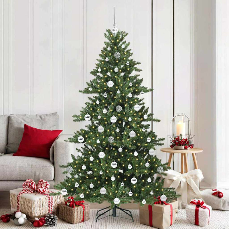 vidaXL Műanyag Hajtogatós Karácsonyfa 300 LED-del 180 cm PVC