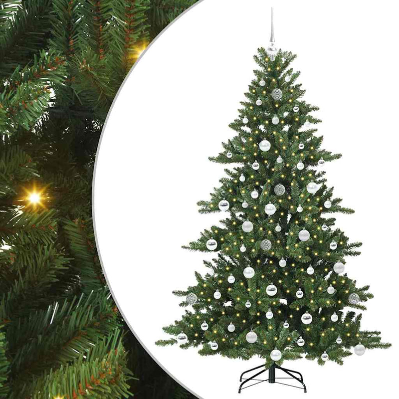 vidaXL Műanyag Hajtogatós Karácsonyfa 300 LED-del 180 cm PVC