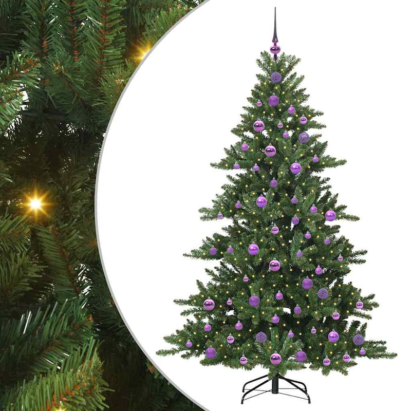 vidaXL Műanyag Hajtogatós Karácsonyfa 300 LED-del 180 cm PVC