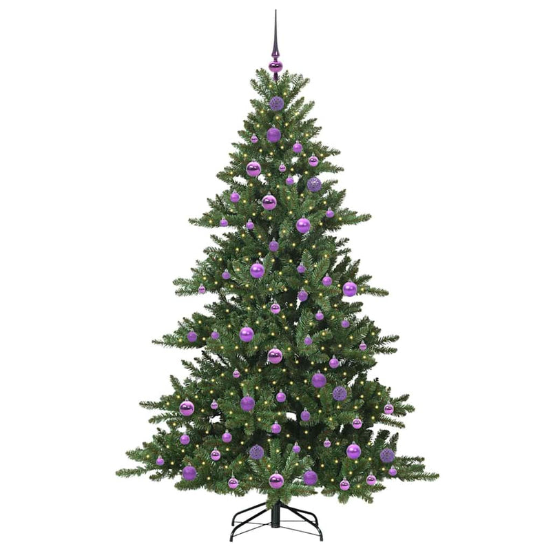 vidaXL Műanyag Hajtogatós Karácsonyfa 300 LED-del 180 cm PVC