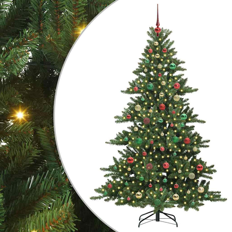 vidaXL Műanyag Hajtogatós Karácsonyfa 300 LED-del 180 cm PVC