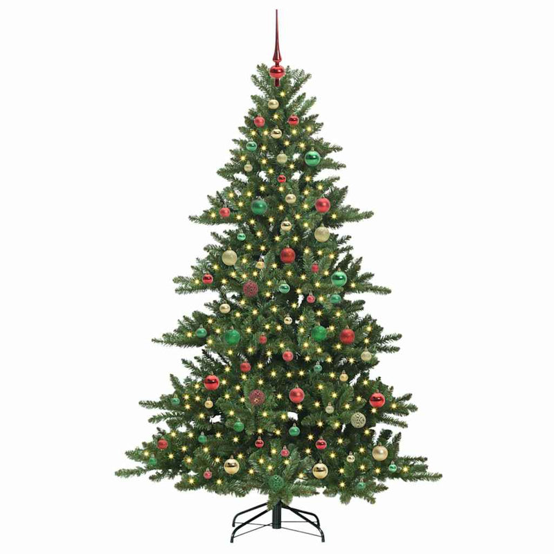 vidaXL Műanyag Hajtogatós Karácsonyfa 300 LED-del 180 cm PVC