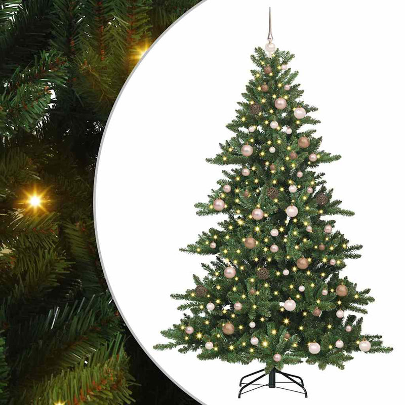 vidaXL Műanyag Hajtogatós Karácsonyfa 300 LED-del 210 cm PVC