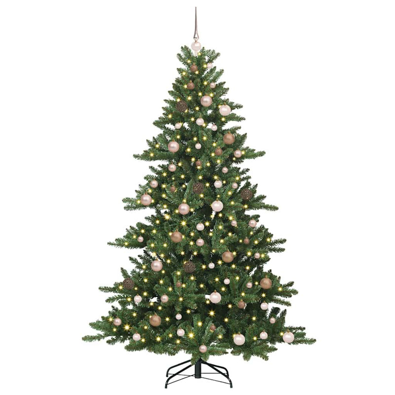 vidaXL Műanyag Hajtogatós Karácsonyfa 300 LED-del 210 cm PVC