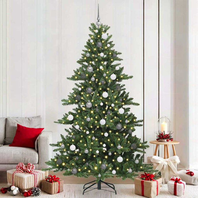 vidaXL Műanyag Hajtogatós Karácsonyfa 300 LED-del 210 cm PVC
