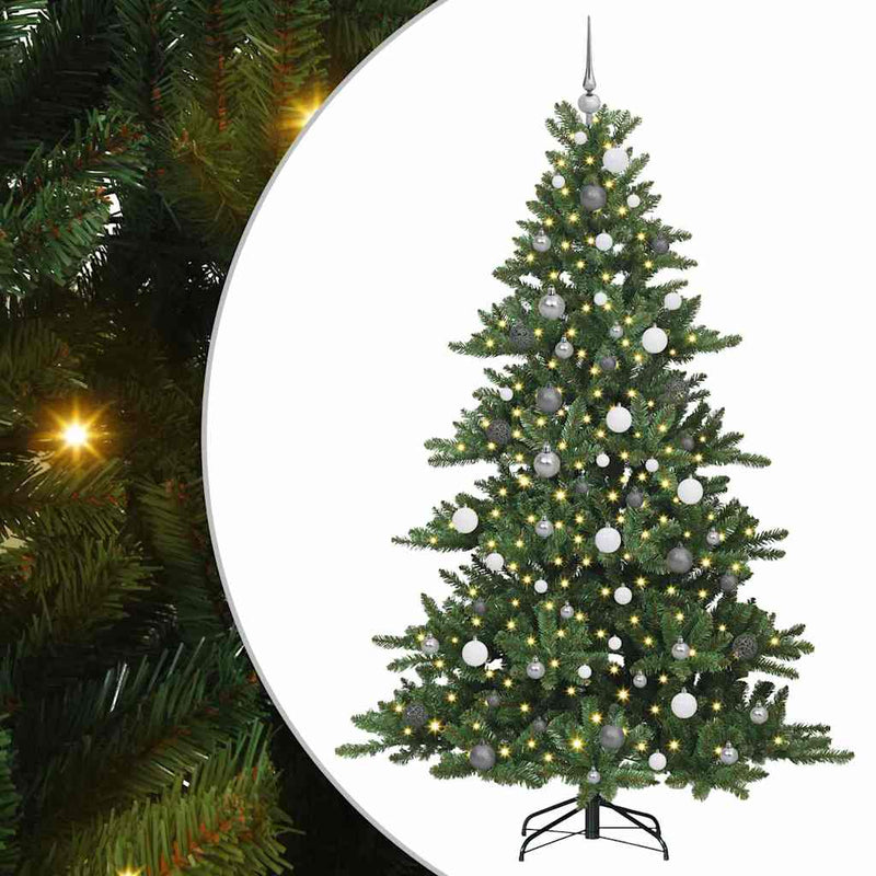 vidaXL Műanyag Hajtogatós Karácsonyfa 300 LED-del 210 cm PVC