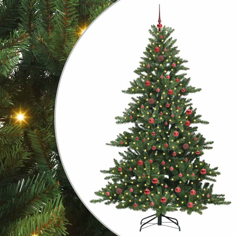 vidaXL Műanyag Hajtogatós Karácsonyfa 300 LED-del 210 cm PVC