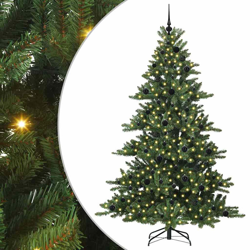 vidaXL Műanyag Hajtogatós Karácsonyfa 300 LED-del 210 cm PVC