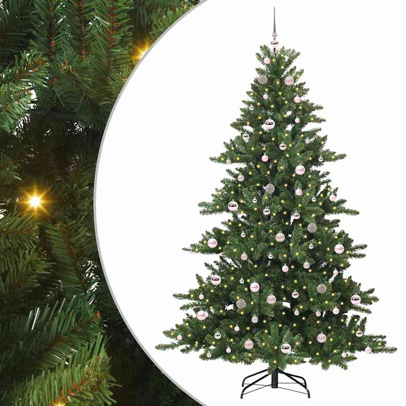 vidaXL Műanyag Hajtogatós Karácsonyfa 300 LED-del 210 cm PVC