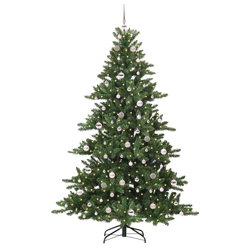 vidaXL Műanyag Hajtogatós Karácsonyfa 300 LED-del 210 cm PVC