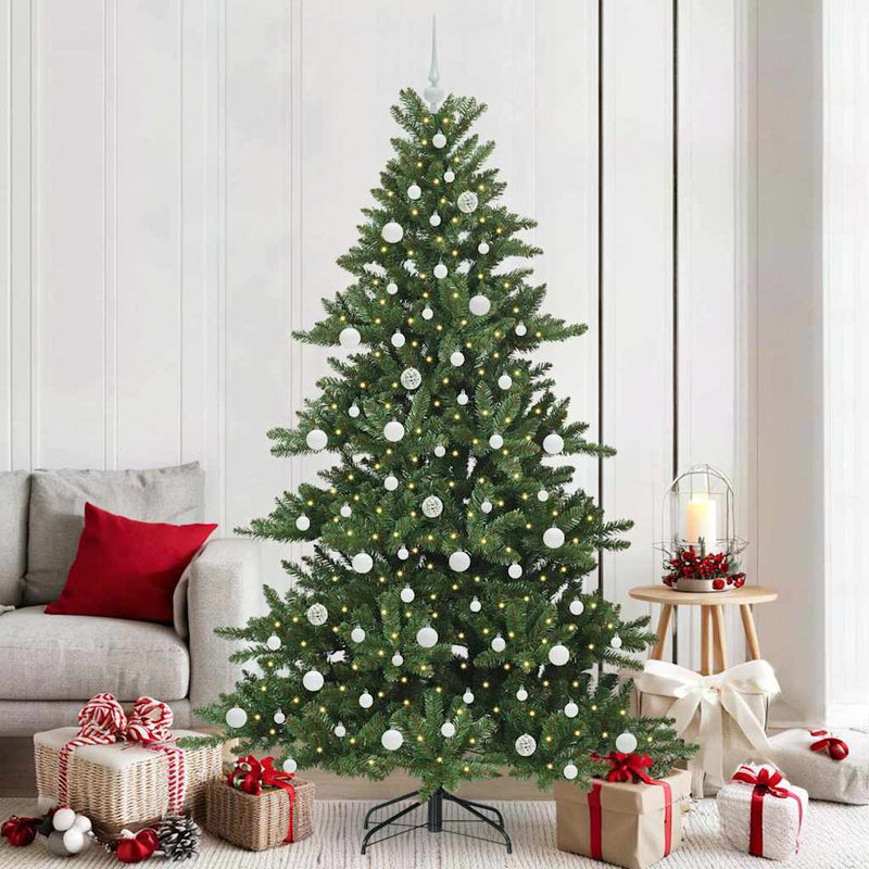 vidaXL Műanyag Hajtogatós Karácsonyfa 300 LED-del 210 cm PVC
