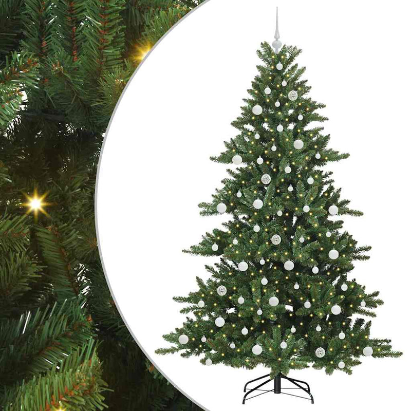 vidaXL Műanyag Hajtogatós Karácsonyfa 300 LED-del 210 cm PVC