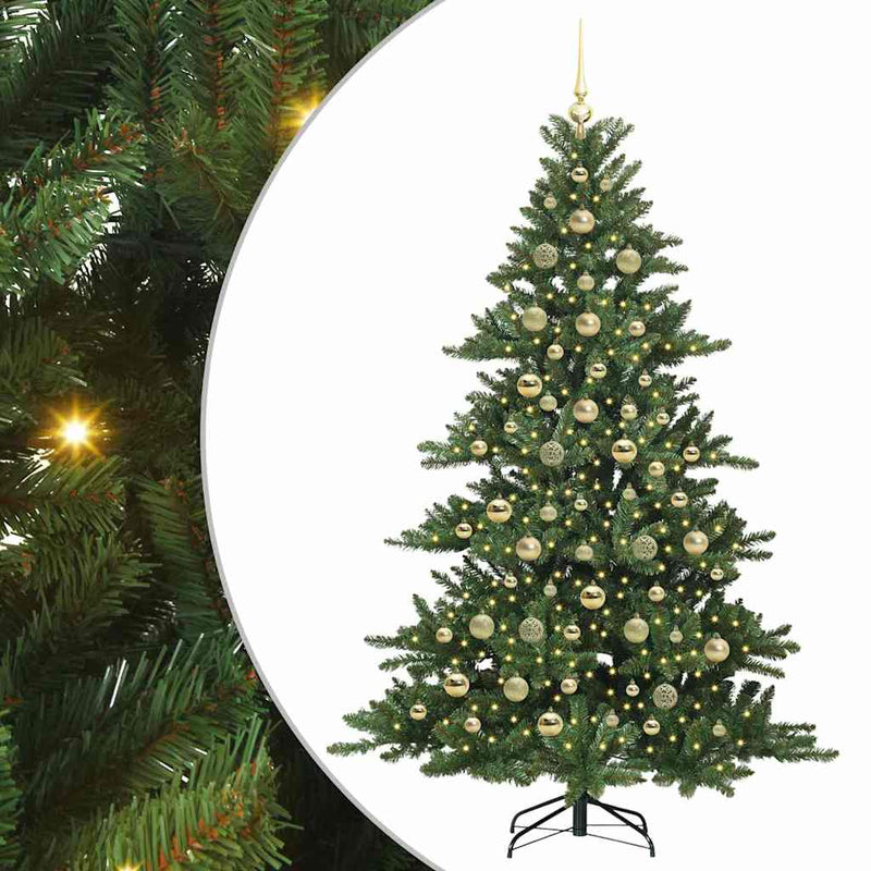 vidaXL Műanyag Hajtogatós Karácsonyfa 300 LED-del 210 cm PVC