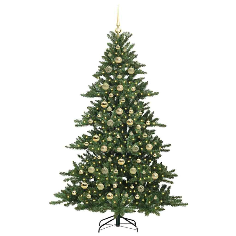 vidaXL Műanyag Hajtogatós Karácsonyfa 300 LED-del 210 cm PVC