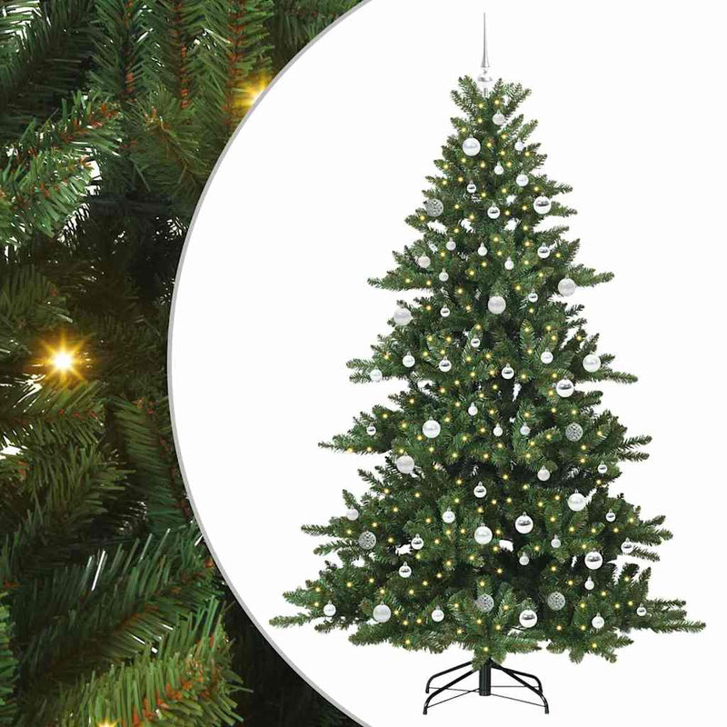vidaXL Műanyag Hajtogatós Karácsonyfa 300 LED-del 210 cm PVC