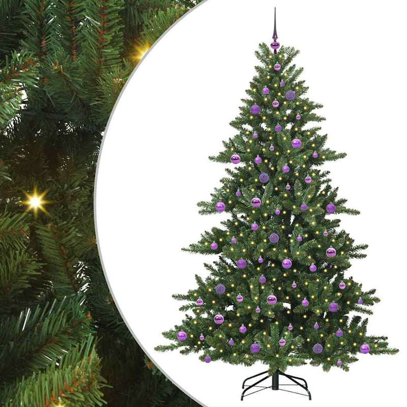 vidaXL Műanyag Hajtogatós Karácsonyfa 300 LED-del 210 cm PVC