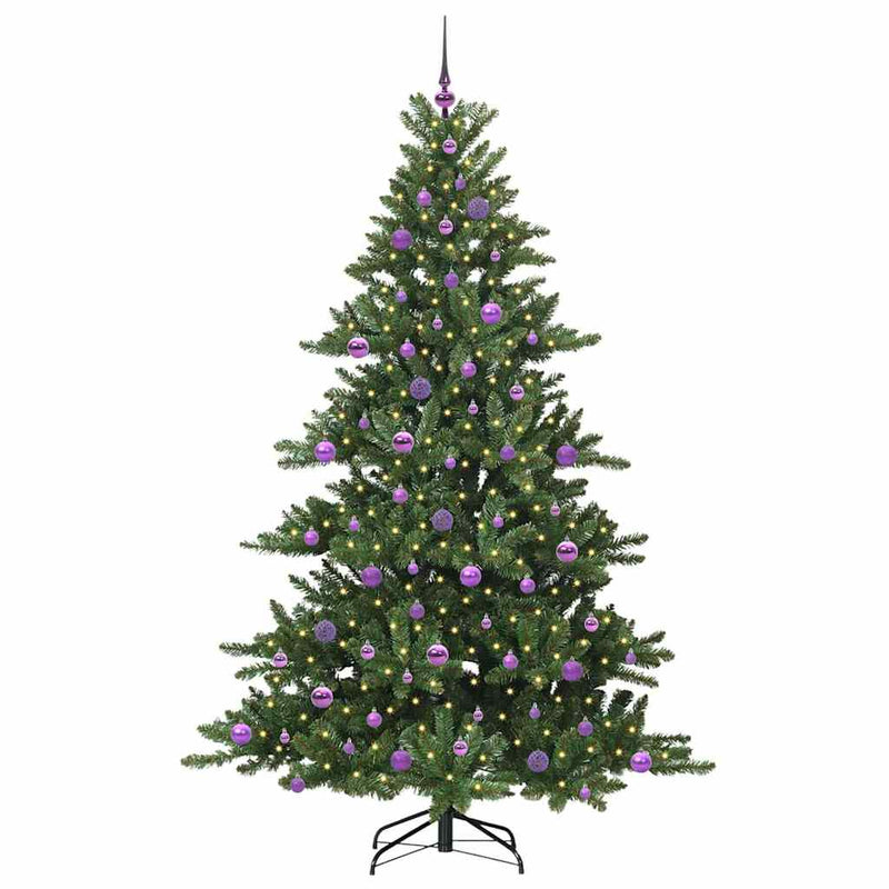 vidaXL Műanyag Hajtogatós Karácsonyfa 300 LED-del 210 cm PVC