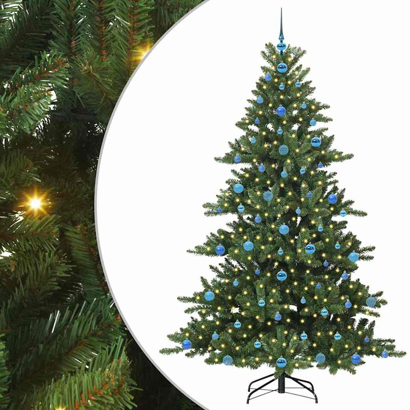 vidaXL Műanyag Hajtogatós Karácsonyfa 300 LED-del 210 cm PVC