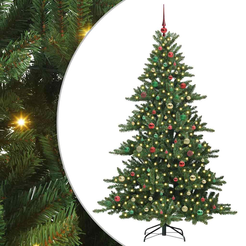 vidaXL Műanyag Hajtogatós Karácsonyfa 300 LED-del 210 cm PVC