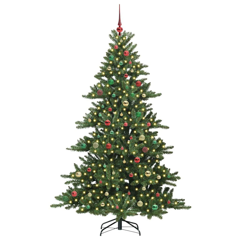 vidaXL Műanyag Hajtogatós Karácsonyfa 300 LED-del 210 cm PVC