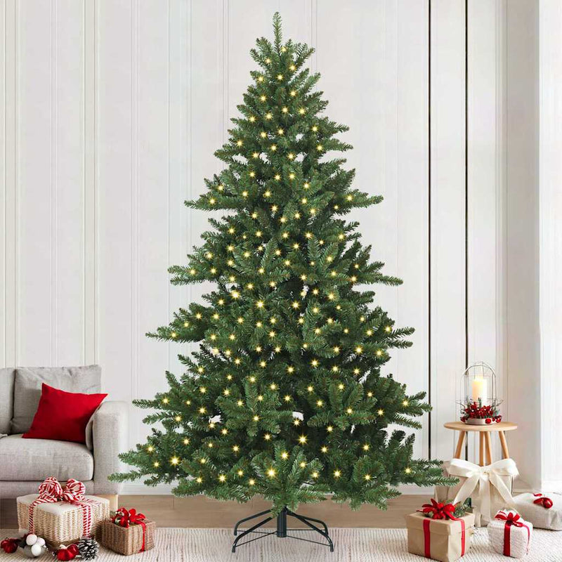 vidaXL Műanyag Hajtogatós Karácsonyfa 300 LED-del 240 cm PVC
