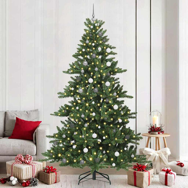 vidaXL Műanyag Hajtogatós Karácsonyfa 300 LED-del 240 cm PVC